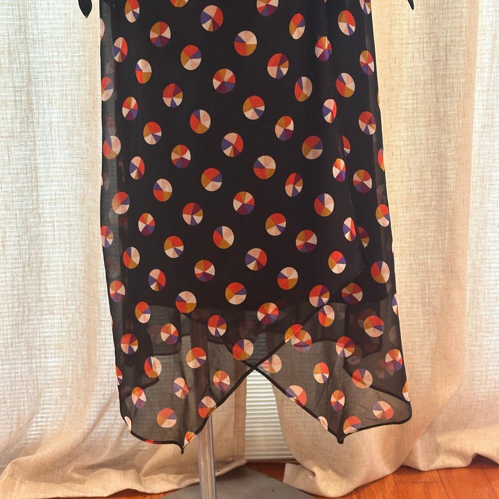 Karen Millen Black Sheer Sleeve Wrap Dress sz 4 Color Pop Wrap Dress - Picture 5 of 15